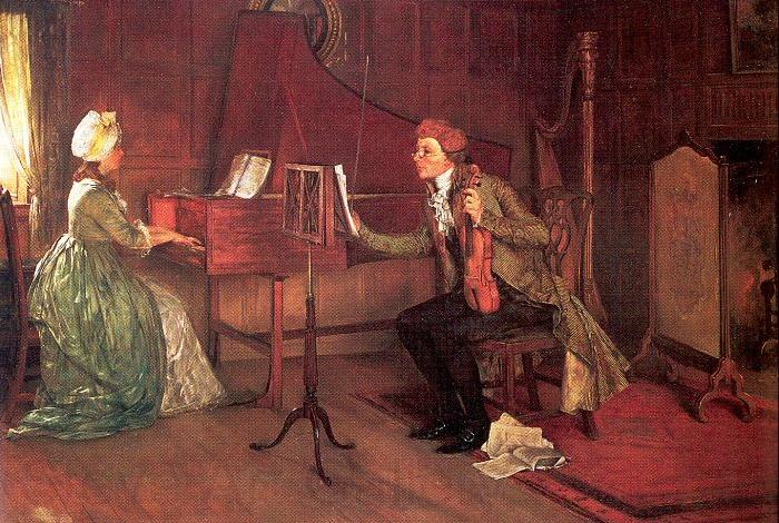 Millet, Francis David A Difficult Duet Norge oil painting art